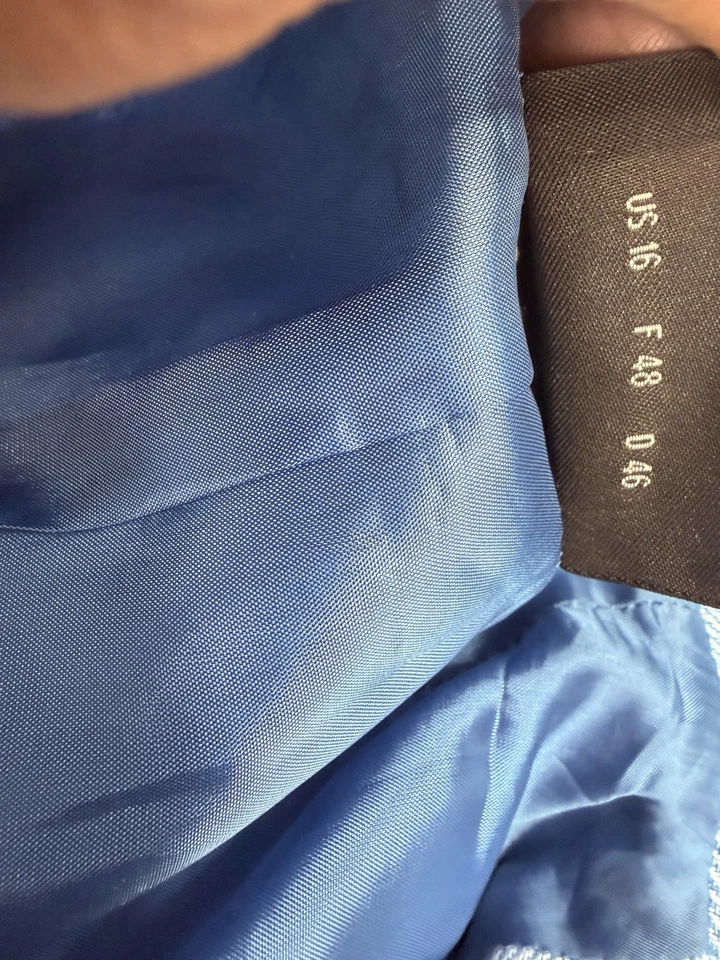 Akris Blue Italian 100% Linen Blazer Jacket US16 FR48 - Image 4 of 4