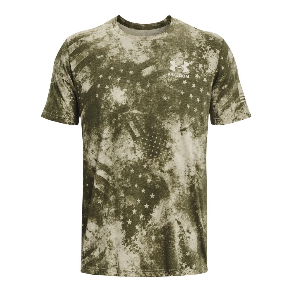 Under Armour 1373893 Men's UA Freedom Amp T-Shirt, OD Green/Khaki Base, Medium