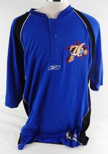 2002-06 Philadelphia 76ers Game Issued Blue Shooting Shirt XL 765
