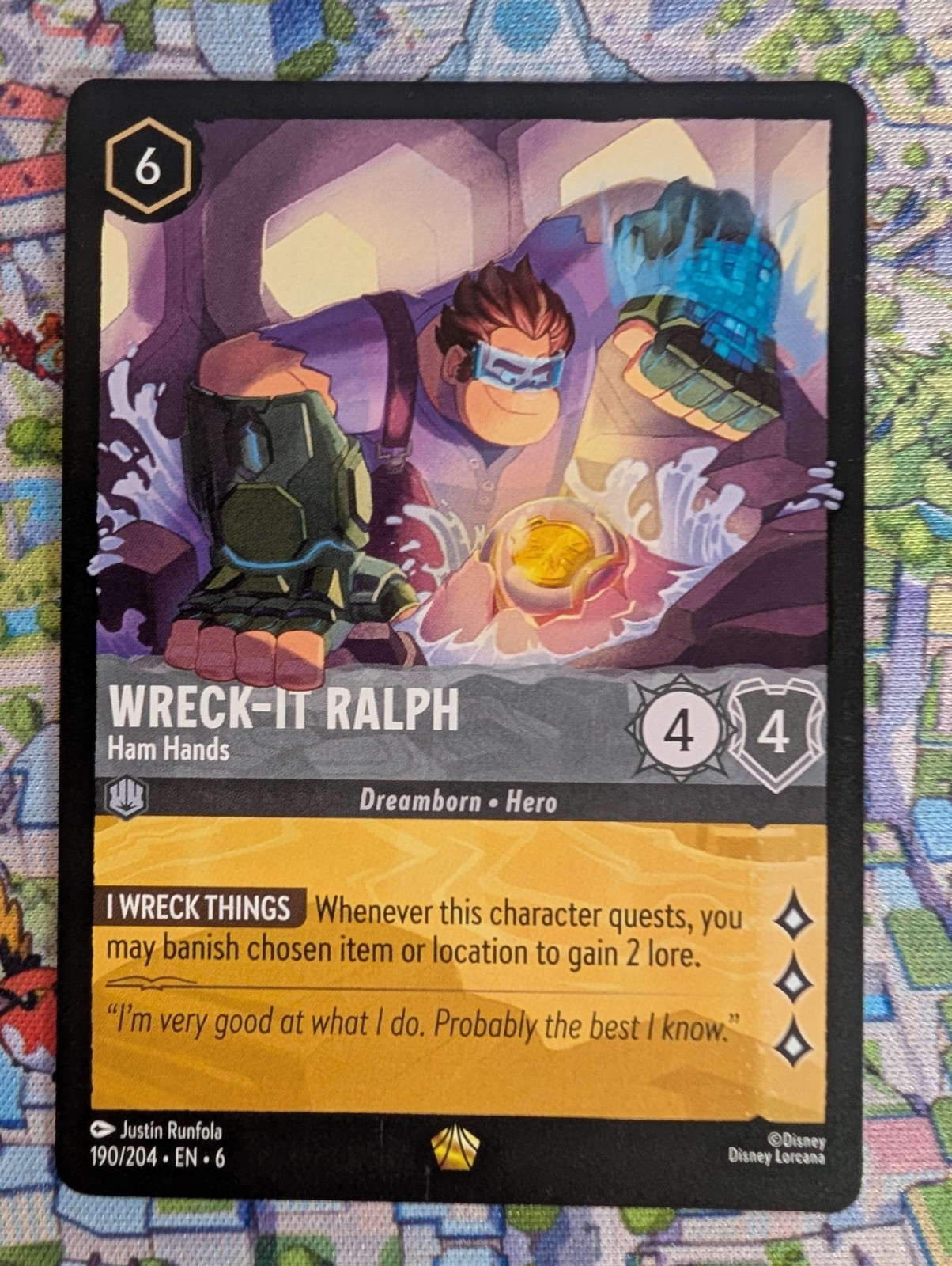 Wreck-It Ralph - Ham Hands 190/204 Lorcana Azurite Sea Legendary NM