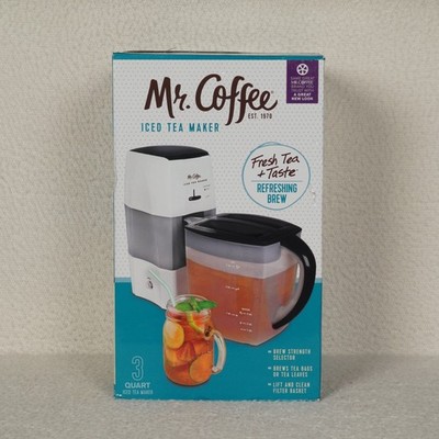 Mr. Coffee Iced Tea Maker 3 Quart Black Model TM75BK Brew Tea Bags or Tea Leaves