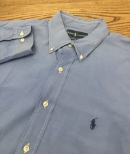 Polo Ralph Lauren Classic Fit Oxford Shirt Blue 16.5 34/35 Large Long Sleeve