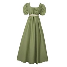 HEQU Regency Dresses for Women with Satin Sash Ruffled Puff XX-Large Oliver