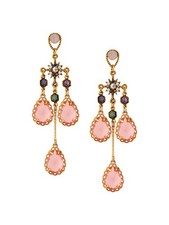 Byzantine Baroque Medieval Victorian Statement Irregular Orange Dangle Earrings