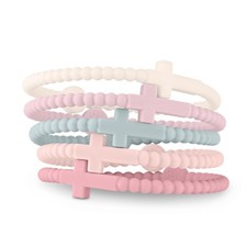 Ryan  Rose Jesus Bracelets - Cross Silicone Bracelet Dreamy, Medium, Dreamy