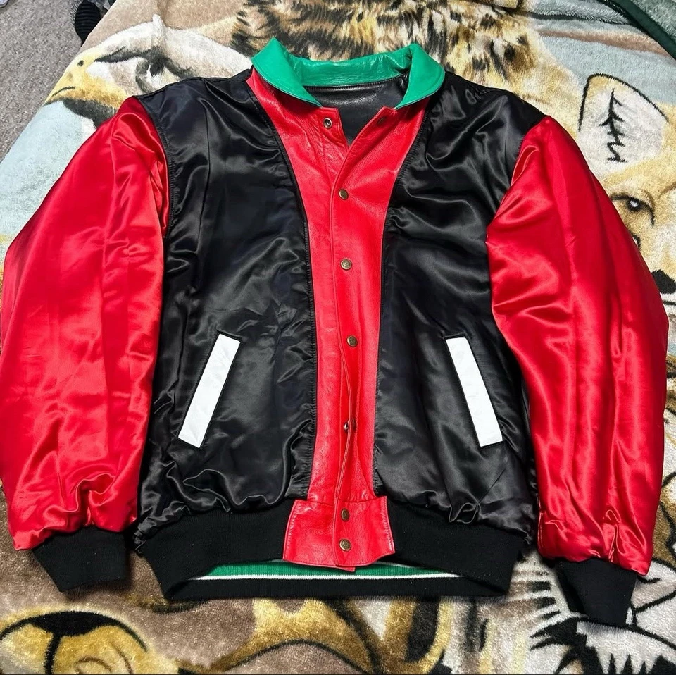 Chaqueta de cuero rara vintage Jeff Hamilton Chicago Bulls 1991 Campeonato de la NBA Foto 4 de 4