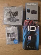 GoPro HERO10 Action Camera Bundle - With Hardcase, Mount, Dual Battery Charger 