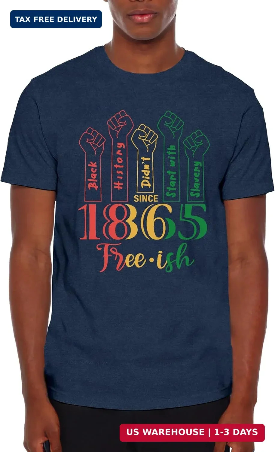 Juneteenth Shirts for Men Black History T-Shirts 1865 African American Freedom T