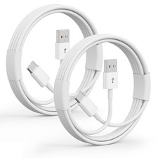 2Pack USB A to C Cable for iPhone 15/16/17 All Series, CarPlay 3ft, White