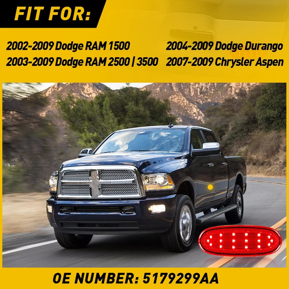 Panel interior de la puerta delantera reflector luz embellecedor para Dodge Ram 2500/3500 S 2003-2009 Foto 2 de 4