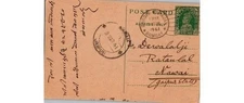 1941 British Raj India Postcard BOMBAY postmark to Jaipur postal history