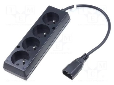 CEE 7/5 (E) Steckdose,IEC C14 männlich 3x1mm2 0,3m Kabel PVC