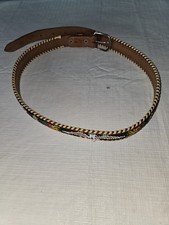 Vintage Native American Handmade Beaded Leather Belt Size 32 Some Beads Missing