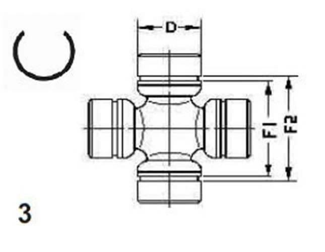 Set of TWO SPICER Front Axle Shaft U-Joints 1310WJ Series for JEEP 5-260X - Image 2 of 2