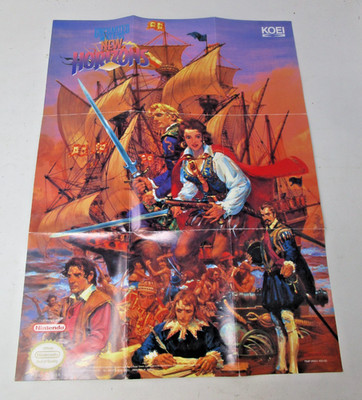 Uncharted Waters: New Horizons Folded Poster Map Insert Only Vintage Retro 1994