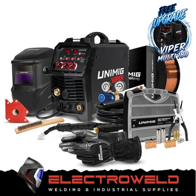 UNIMIG VIPER Multi 165 MIG TIG Welder + Helmet Wire Parts Bundle PK11111 U11006K - Bild 1 von 4