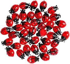 40Pcs Ladybug Beads Mix Colors Lampwork Glass Loose Spacer Beads for Jewelry Mak