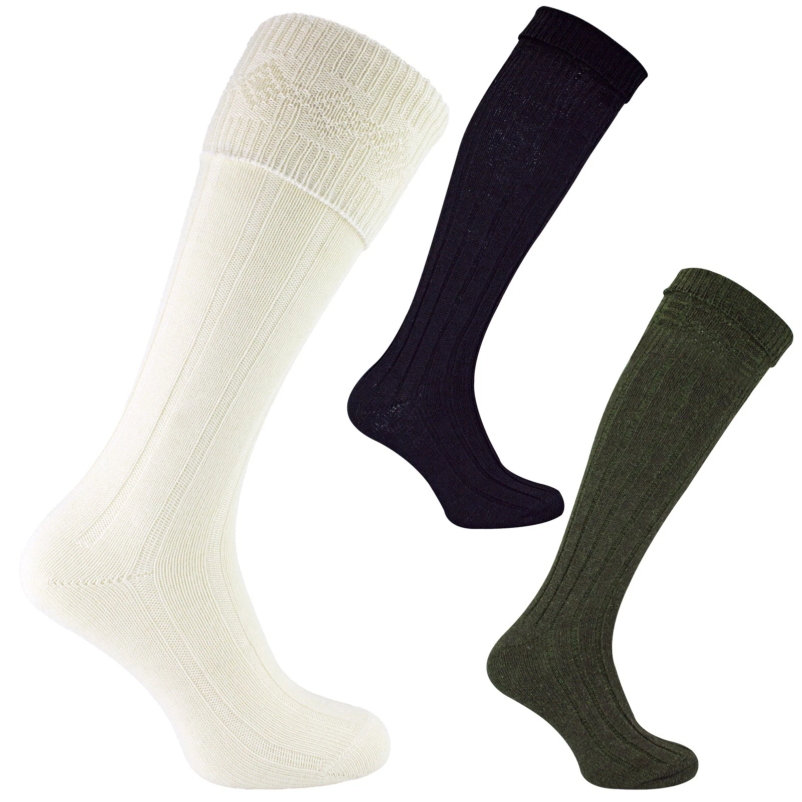Mens Wool Long Knee High Kilt Socks | Sock Snob | Socks Size 6 7 8 9 10 11