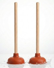 Image of Plunger for Sink & Drain 2 Pack – 500mm Stem 140mm Cup, Extra Strong Heavy Duty