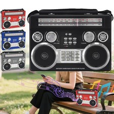 Portable Bluetooth Radio Solar Rechargeable 3-Band MP3 Player AM/FM/SW LED Light