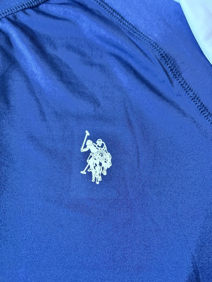 U.S. Polo Assn. Camisa para hombre XL manga larga Feel Dry Sun roja blanca azul deletreada Foto 4 de 4