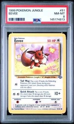 1999 POKEMON JUNGLE #51 EEVEE PSA 8