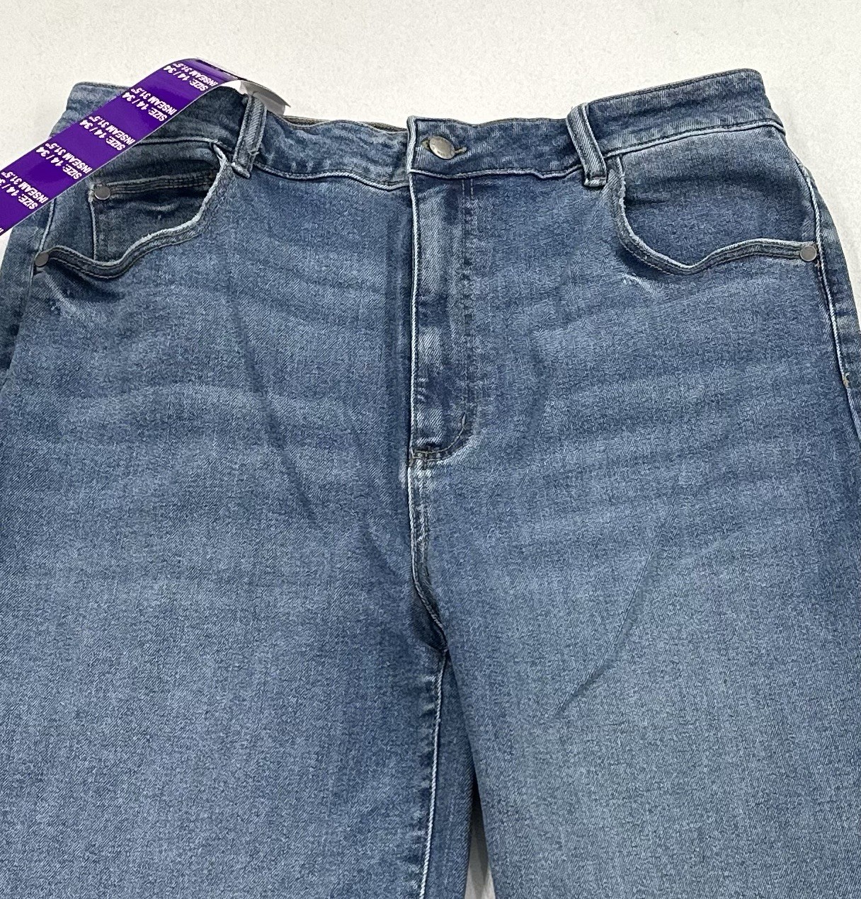 Well Worn Women's Wide Leg High Rise Jeans, Blue, Size 14/34 (inseam 31.5)