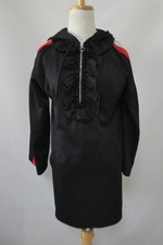 USED GUCCI JERSEY RUFFLE DRESS, SIZE XS, BLACK GOOD