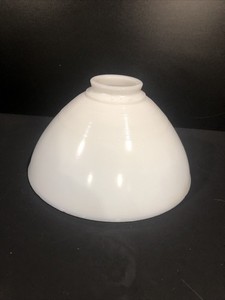 Vintage 10" White Milk Glass Horizontal Ribs Torchiere Lamp Light Shade