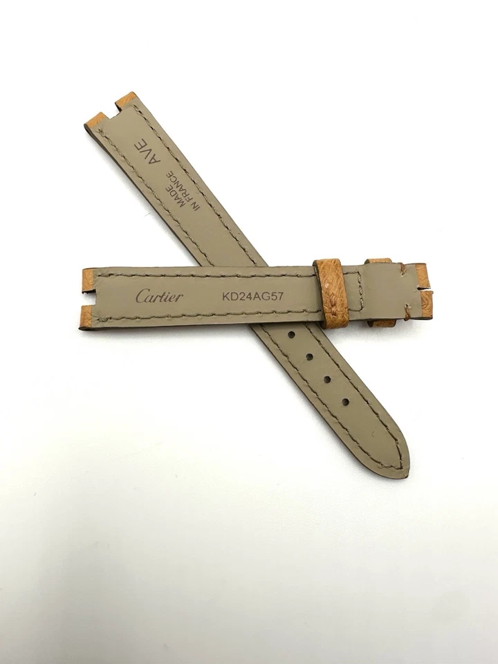 New Genuine Cartier 14x12 Golden Tan Ostrich Leather Watch Band Strap KD24AG57 - Image 4 of 4