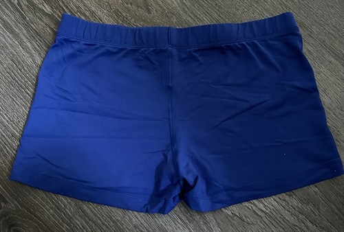 Asics Women's Volleyball Shorts Size Large Blue Running Athletic Spandex - Picture 2 of 3