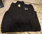 Disney Black Fleece Logo Zip Sweat Jacket XS Disneyland Paris