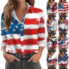 Women's Shirt Blouse Print Button Long Sleeve Casual Basic Shirt Collar Regular