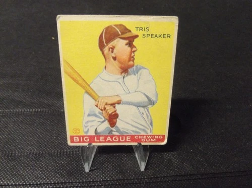 VINTAGE ORIGINAL TRIS SPEAKER 1933 GOUDEY BIG LEAGUE BASEBALL CARD #89