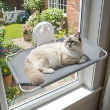 Cat Window Perch Hammock w/ Suction Cups, Foldable Cat Seat for Small/Large Cats