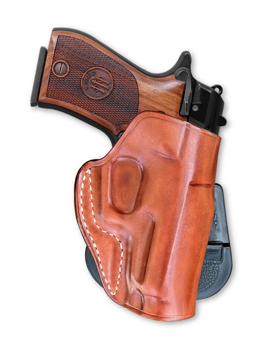 Leather Paddle Holster Custom Fit, Beretta 84F/ 84FS 380 ACP/ 9mm