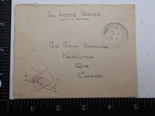Canada WWII Active Service Cover 1943 FPO Censor Knowlton Que FIELD POST OFFICE