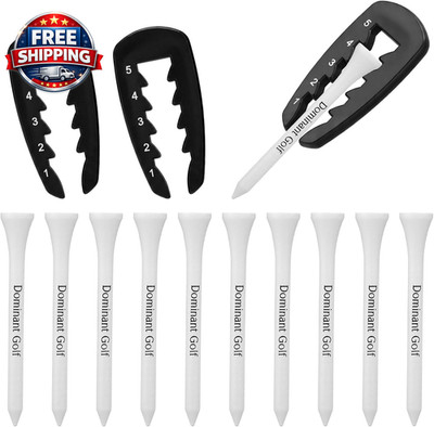 3 Pcs Adjustable Golf Tee Height Tool with 20 Golf Tee Precision Height Setter T