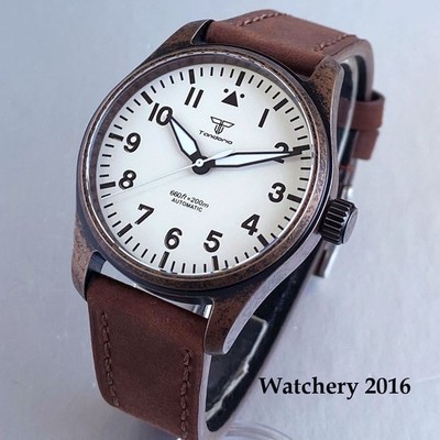 39mm Fashion Pilot Retro Mechanical Watch For Miyota 8215 200m Waterproof Diver