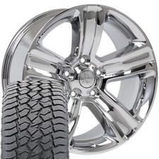 Dg65 20x9 Chrome Rims 27555r20 At2 Tires Set Fits Ram 1500 Dg65 20x9 Chrome Rims 27555r20 At2 Tires Set Fits Ram 1500