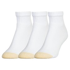 Womens ULTRATEC Quarter Socks, 3-Pairs, White, Shoe Size 6-9