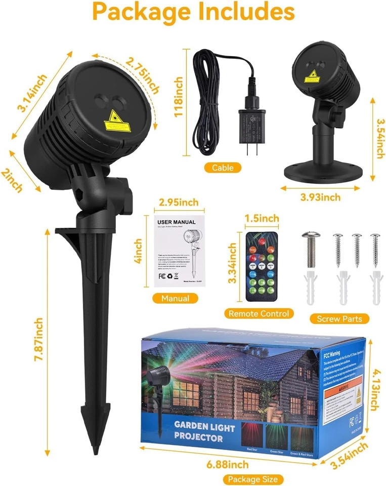 Christmas Projector Lights Outdoor Waterproof with Remote Control, Outdoor Chris - Image 2 of 4