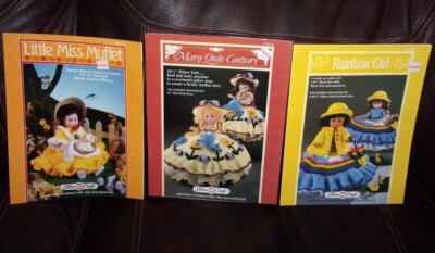 3 Fibre Craft Doll Crochet Patterns LITLE MISS MUFFET Mary Quite Contrary RAINBW