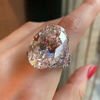 925 Sterling Silver White Topaz Butterfly Charms Wedding Engagement Ring Size 7