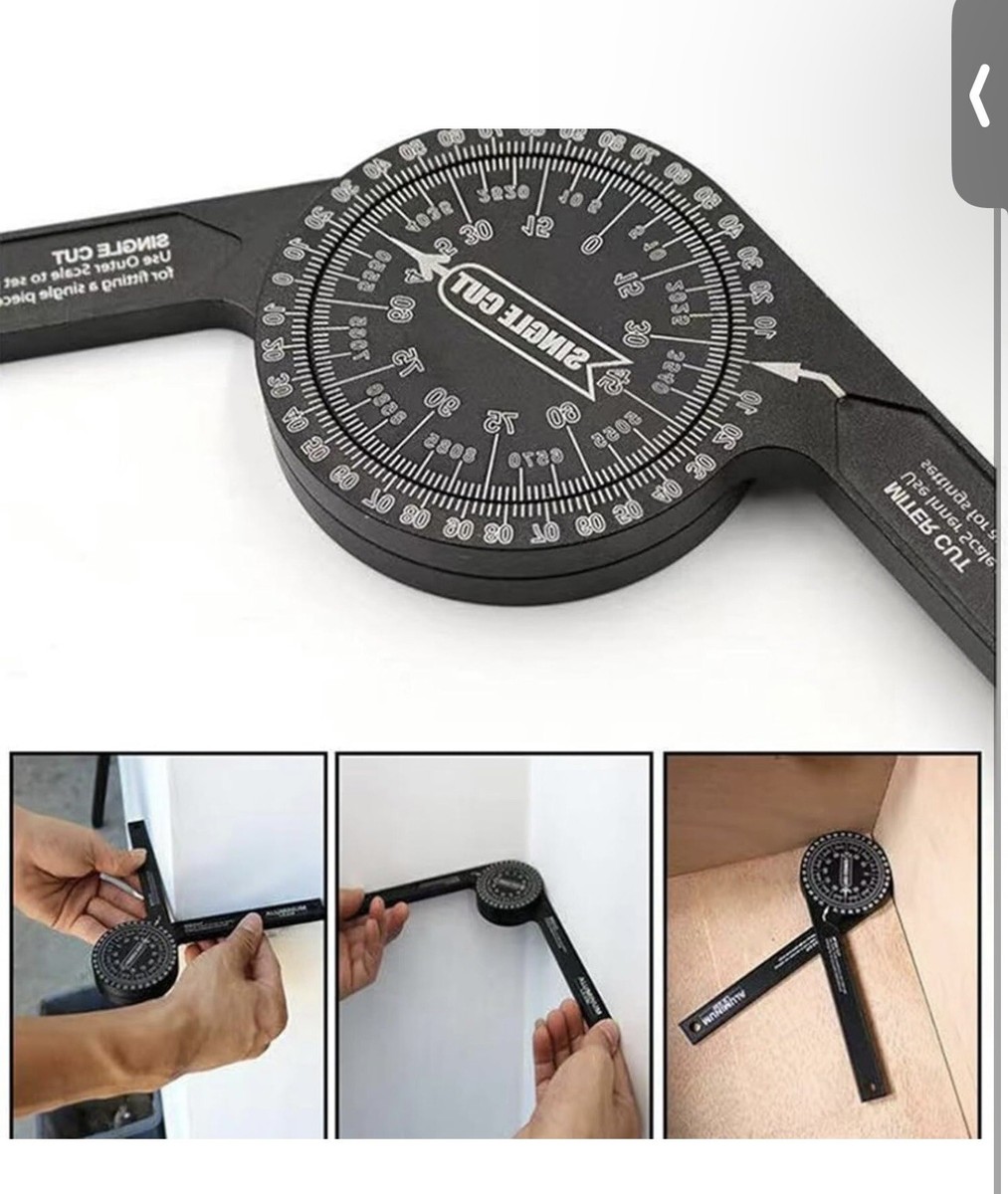 7-Inch Aluminum Miter Saw Protractor – Rust-Proof Angle Finder With Laser Etching 8 thumbnail image