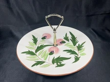 Vintage Stangl Tidbit Handled Serving Dish THISTLE Pattern hallmarked 10”