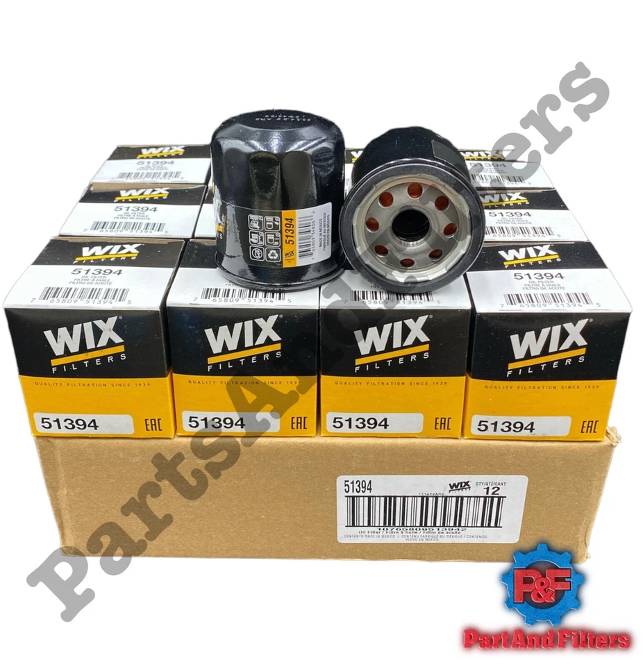 Filtro de aceite Wix 51394 reemplazo GMC 25161880, Toyota 90915-03001 (paquete de 12) Foto 2 de 2
