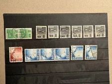 Topical Aviation from Japan group of 14 stamps Scott Cat C16/C40 1951-1953 Dups