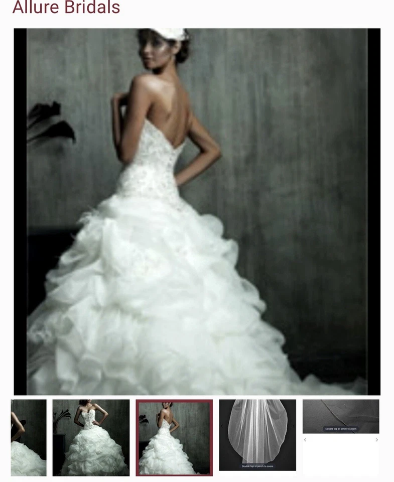 Vestido de novia formal de organza de novia Allure Couture/vestido de fiesta de princesa Foto 2 de 4