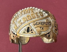 VTG Rare 1999 TSHSRA Hereford TX Rodeo Sterling & Bronze Red Bluff Cuff Bracelet